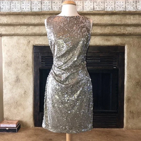 david meister gold sequin dress Milla Women's Spectacular Sequined Maxi Dress in Gold main image 1